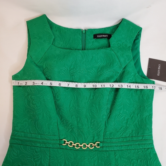 Ellen Tracy Jacquard Dress with Gold Embellishment - Picture 13 of 16